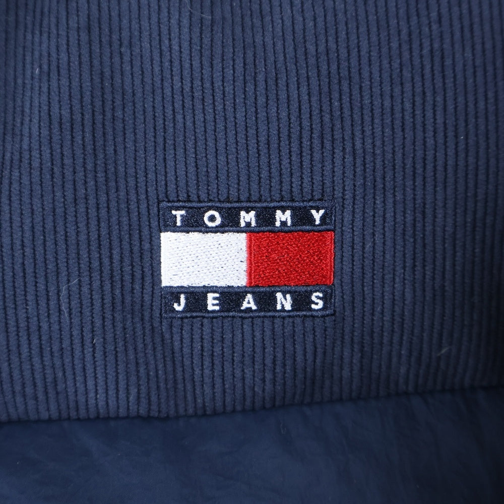 TOMMY JEANS(トミージーンズ) ダウンジャケット コーデュロイ 刺繍ロゴ ネイビー DM20004