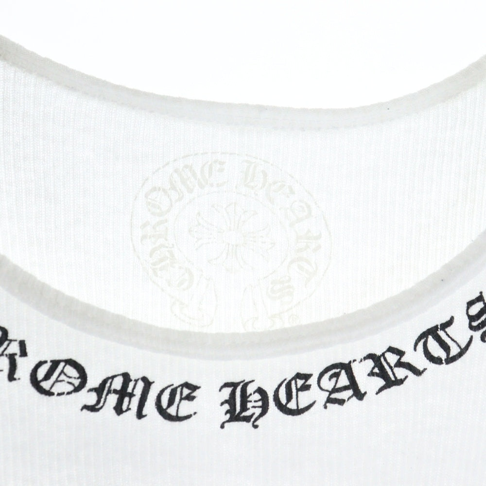 CHROME HEARTS(クロムハーツ) LOVE YOU RIB TANK WHITE オンライン限定ハートプリント タンクトップ ホワイト