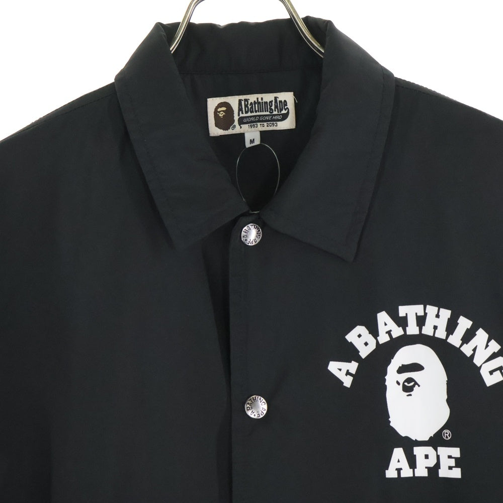 A BATHING APE(アベイシングエイプ) フロントロゴ ナイロンジャケット ブラック 001LJG301015X