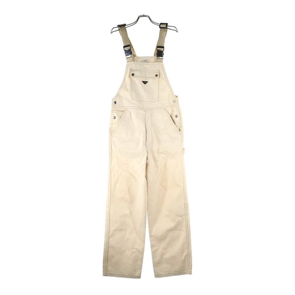 PRADA(プラダ) 三角プレート デニムオーバーオール ベージュ GEZ003 S222