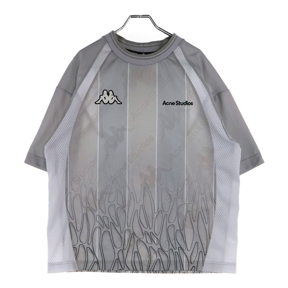 Acne Studios(アクネ ストゥディオズ) ×Kappa RUBBER LOGO MESH TEE カッパ ラバー ロゴ クルーネック 半袖カットソー グレー SP-UK-TSHI000045