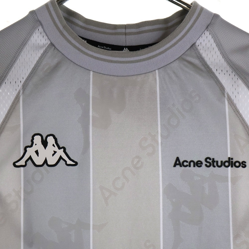 Acne Studios(アクネ ストゥディオズ) ×Kappa RUBBER LOGO MESH TEE カッパ ラバー ロゴ クルーネック 半袖カットソー グレー SP-UK-TSHI000045