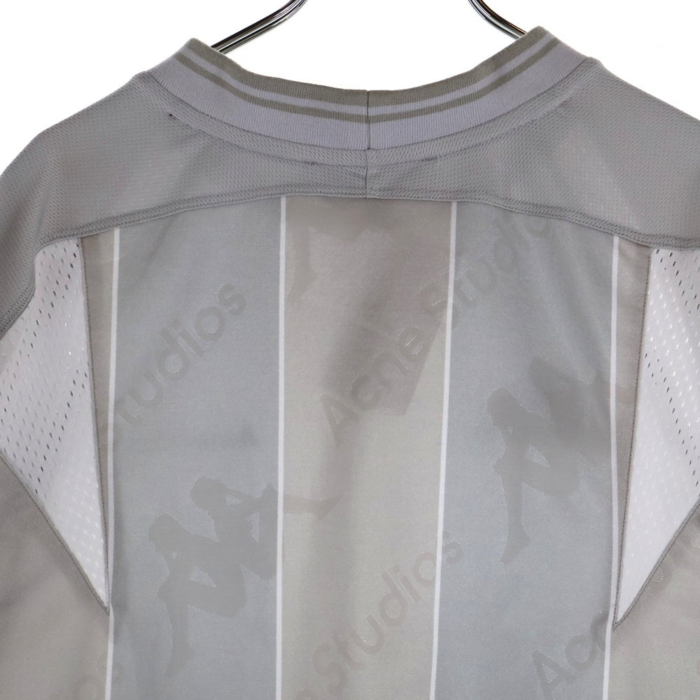 Acne Studios(アクネ ストゥディオズ) ×Kappa RUBBER LOGO MESH TEE カッパ ラバー ロゴ クルーネック 半袖カットソー グレー SP-UK-TSHI000045