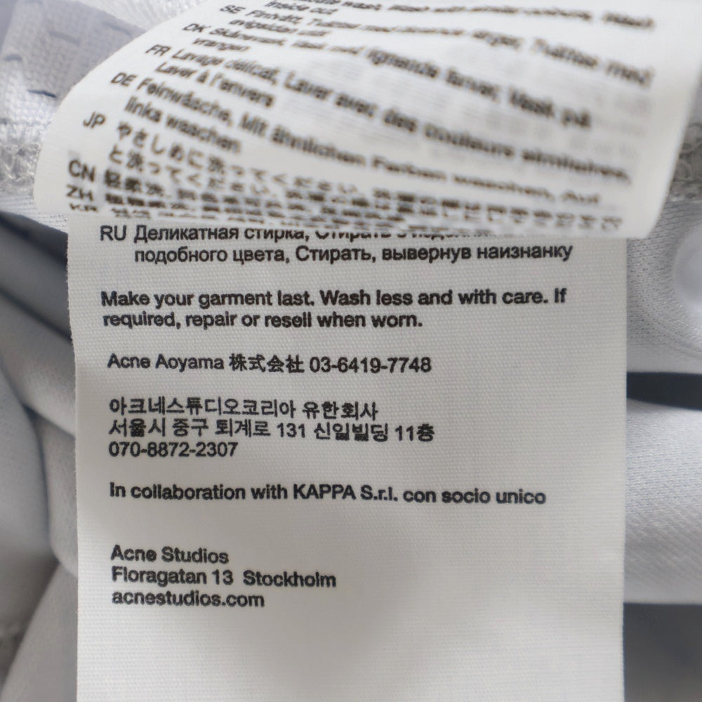 Acne Studios(アクネ ストゥディオズ) ×Kappa RUBBER LOGO MESH TEE カッパ ラバー ロゴ クルーネック 半袖カットソー グレー SP-UK-TSHI000045