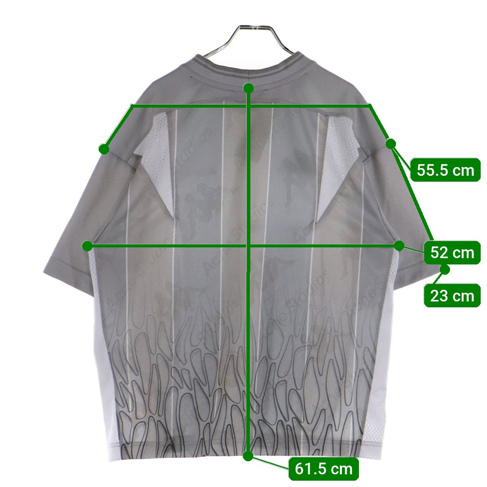 Acne Studios(アクネ ストゥディオズ) ×Kappa RUBBER LOGO MESH TEE カッパ ラバー ロゴ クルーネック 半袖カットソー グレー SP-UK-TSHI000045