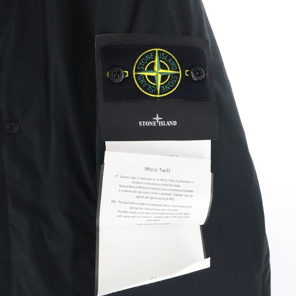 STONE ISLAND(ストーンアイランド) MICRO TWILL マイクロツイル 袖ロゴワッペン ハイネック ジャケット ブラック K2S154100048S0026