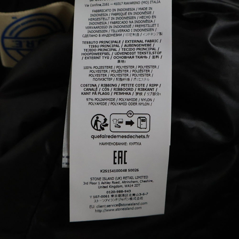 STONE ISLAND(ストーンアイランド) MICRO TWILL マイクロツイル 袖ロゴワッペン ハイネック ジャケット ブラック K2S154100048S0026