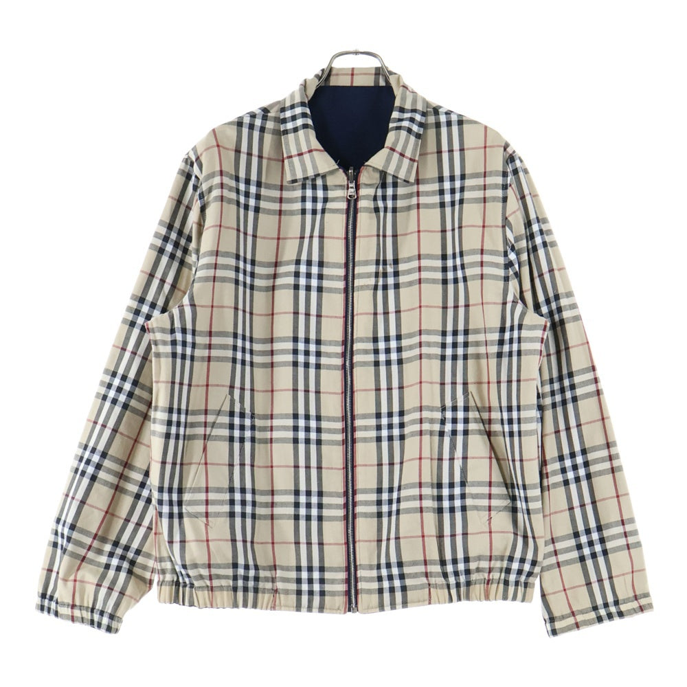 BURBERRY(バーバリー) ノバチェック柄 リバーシブル ハリントンジャケット ブルー