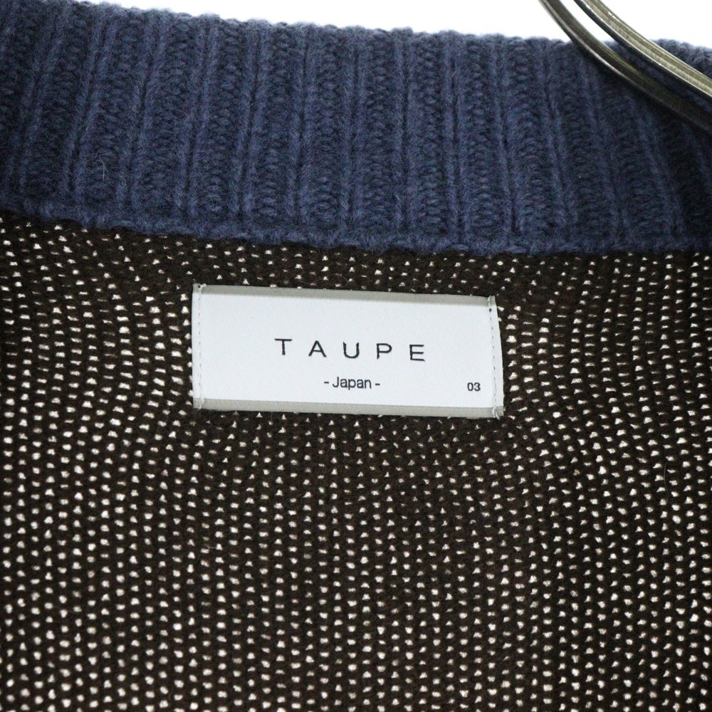 TAUPE(トープ) ストレイン アーガイル ニット カーディガン ブラウン TPM21307003