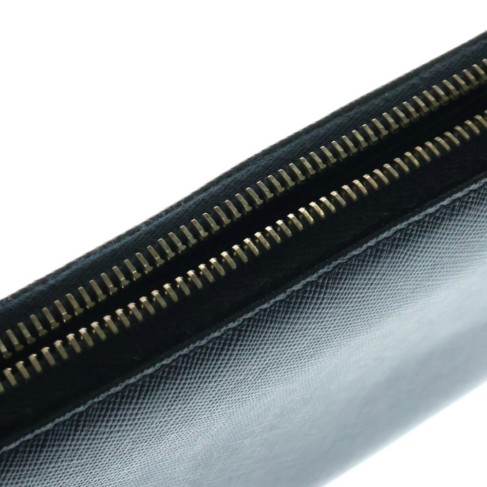 PRADA(プラダ) サフィアーノ ラウンドジップ レザー ウォレット ブルー 2M1317