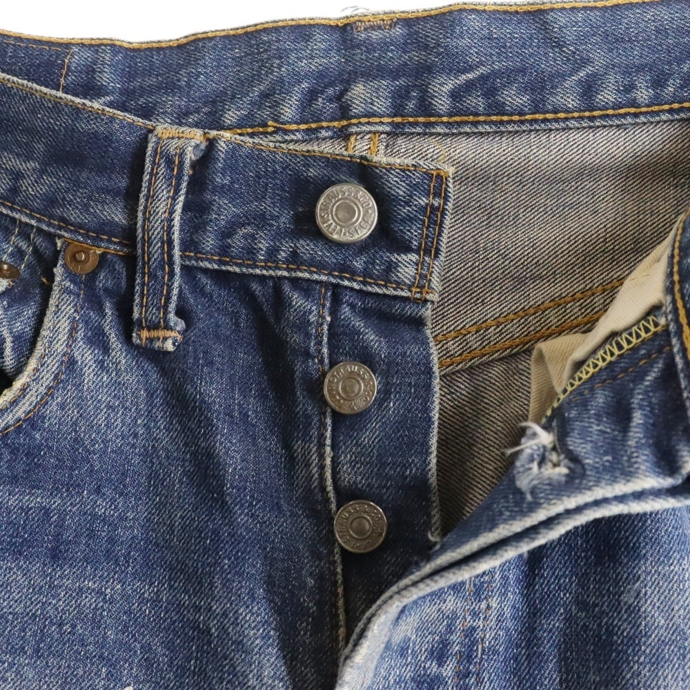 Levi's(リーバイス) 70s 501 ビッグE ボタン裏6 赤耳 不均等V デニムパンツ インディゴ
