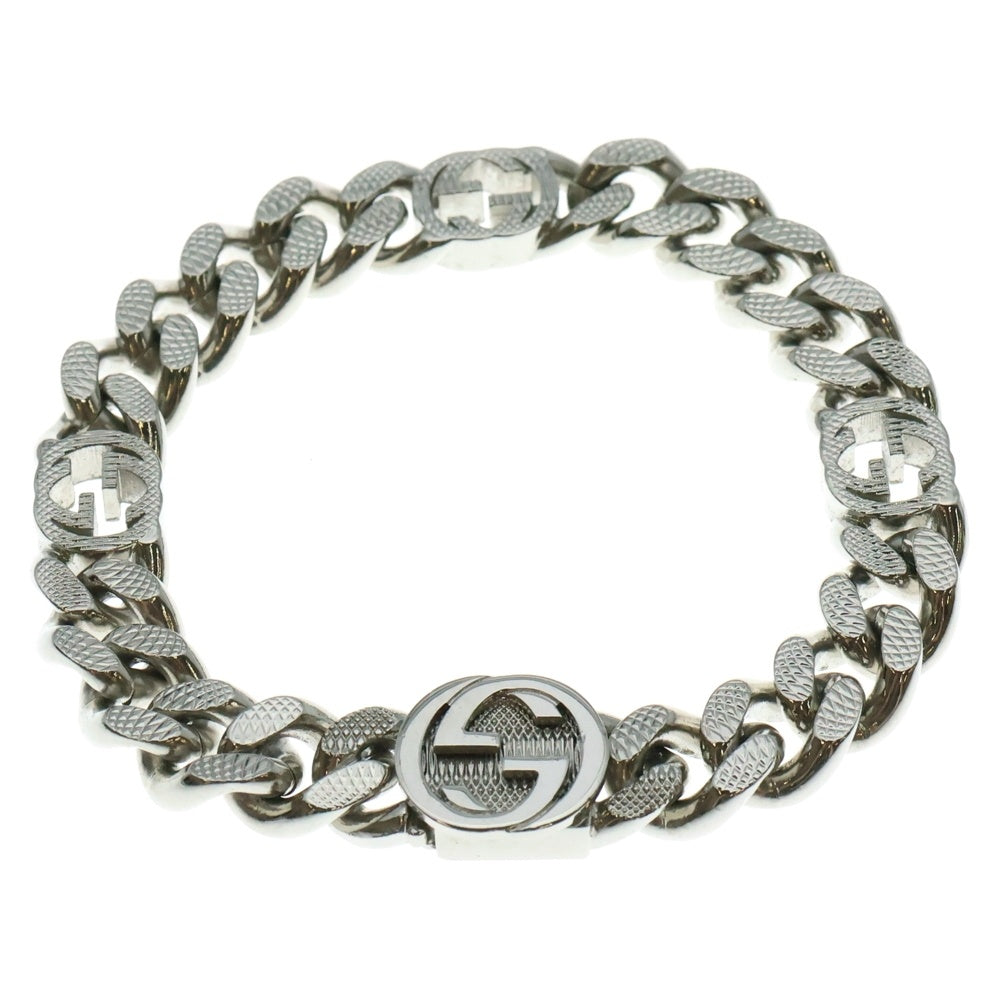 GUCCI(グッチ) インターロッキング GGロゴ チェーンブレスレット シルバー 675758