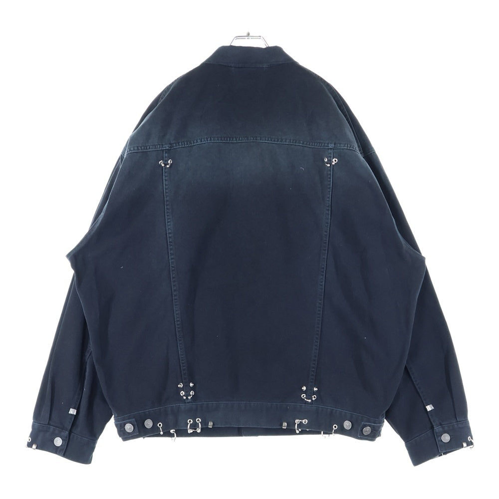 BALENCIAGA(バレンシアガ) ピアス加工オーバーサイズデニムジャケット ブラック