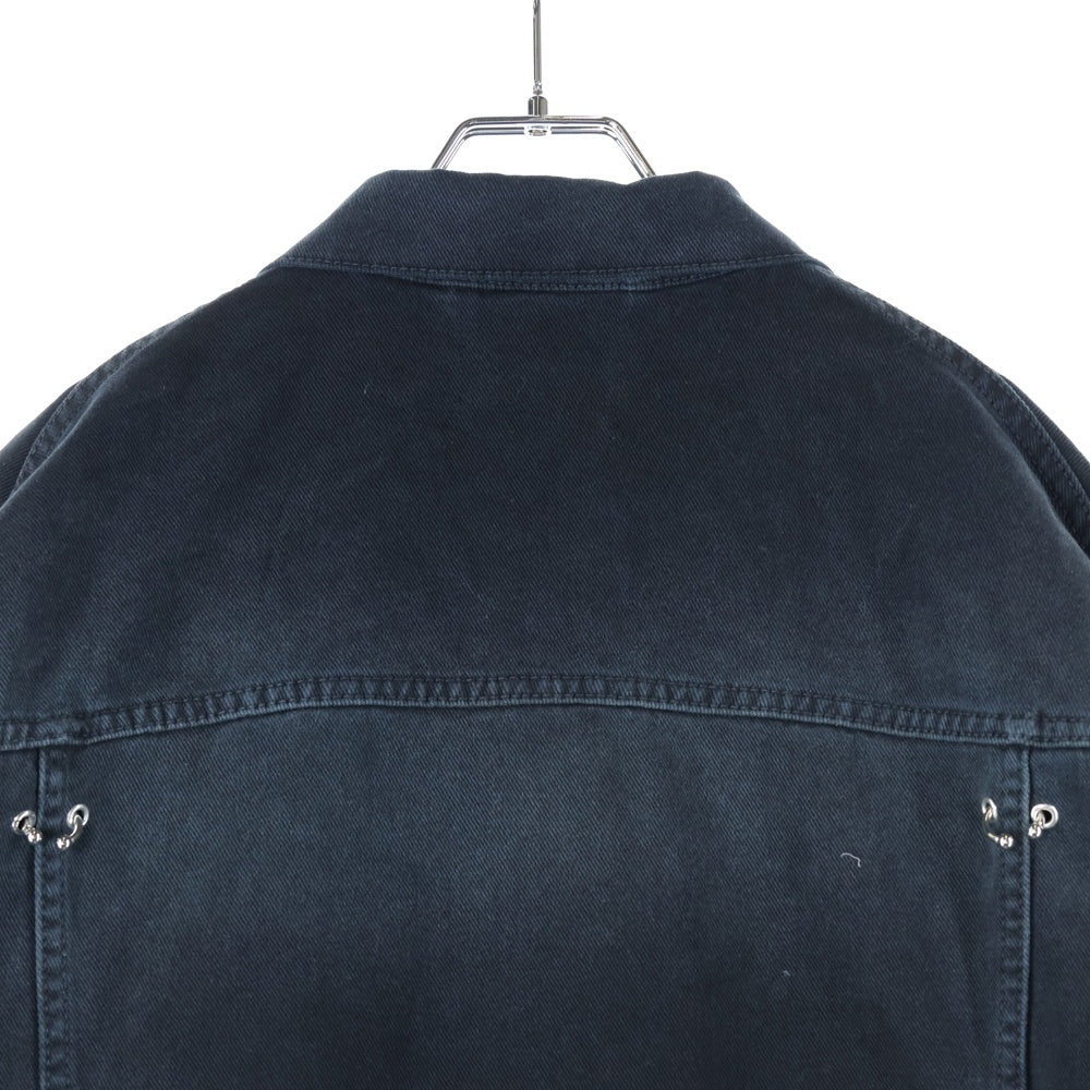 BALENCIAGA(バレンシアガ) ピアス加工オーバーサイズデニムジャケット ブラック