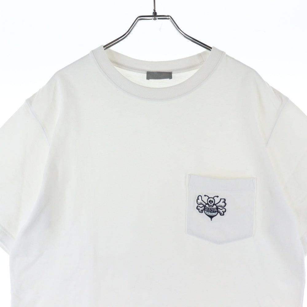 DIOR(ディオール) 20AW BEE刺繍 クルーネック 半袖Tシャツ カットソー ホワイト 033J644A0554