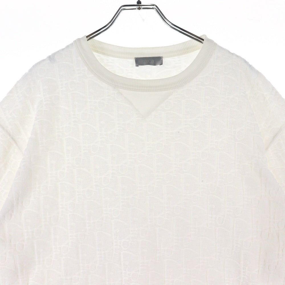 DIOR(ディオール) 21SS オブリーク テリーコットン ジャカード クルーネック 半袖Tシャツ カットソー ホワイト 113J692A0614