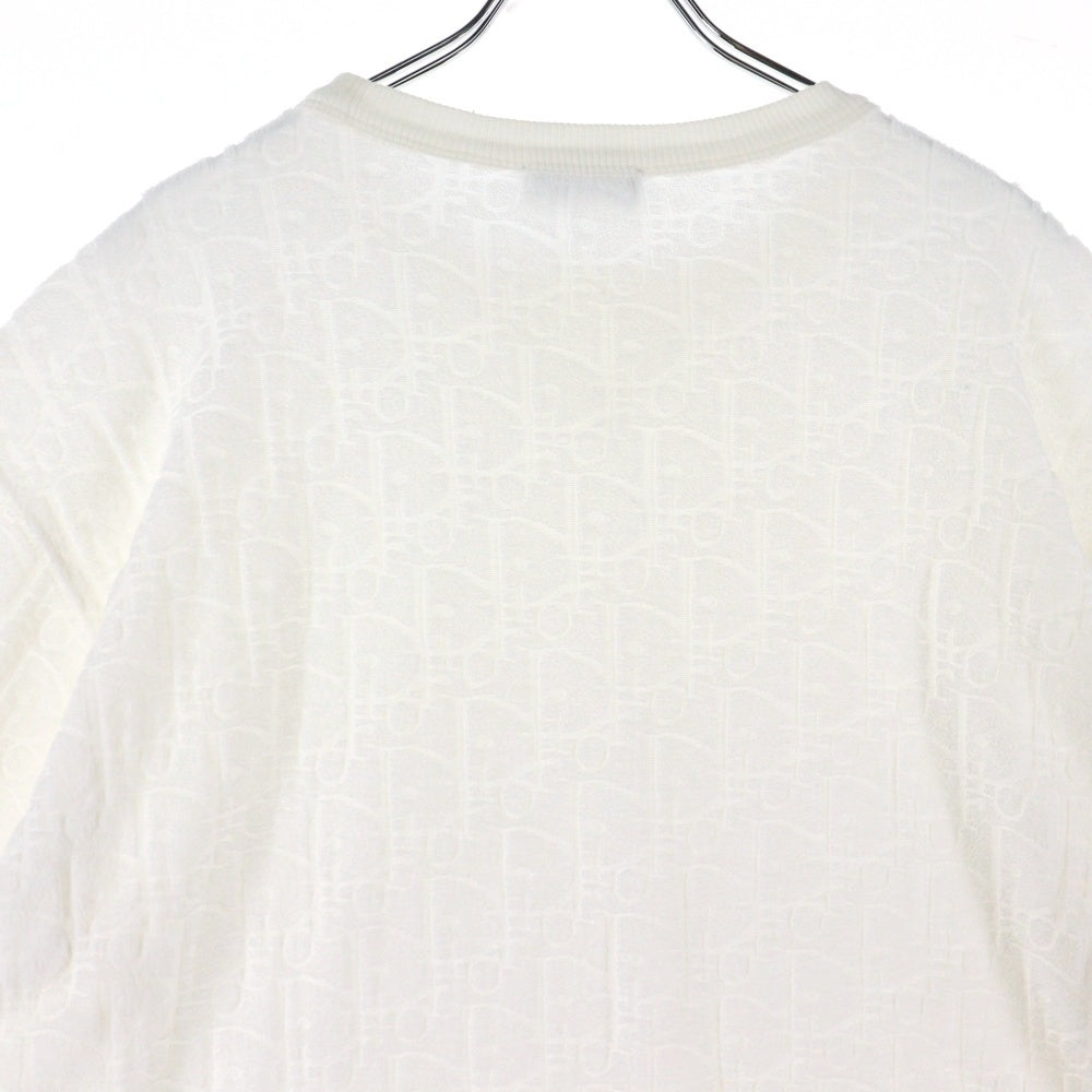 DIOR(ディオール) 21SS オブリーク テリーコットン ジャカード クルーネック 半袖Tシャツ カットソー ホワイト 113J692A0614