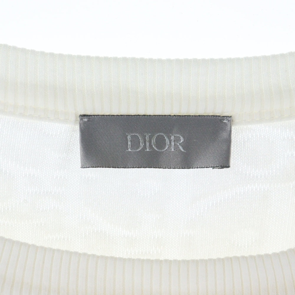 DIOR(ディオール) 21SS オブリーク テリーコットン ジャカード クルーネック 半袖Tシャツ カットソー ホワイト 113J692A0614