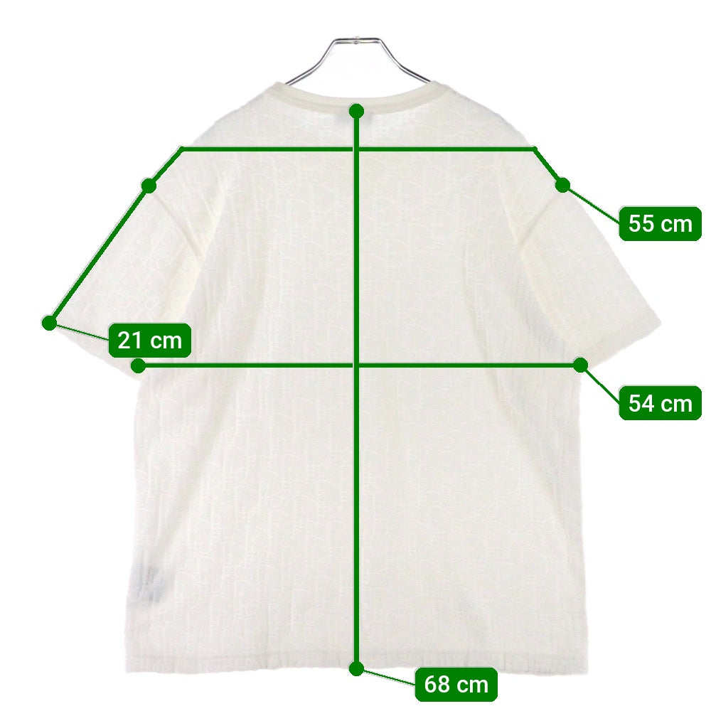 DIOR(ディオール) 21SS オブリーク テリーコットン ジャカード クルーネック 半袖Tシャツ カットソー ホワイト 113J692A0614