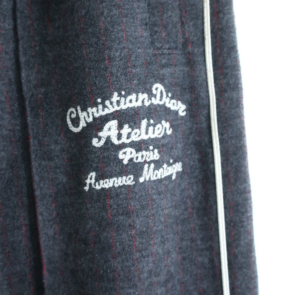 DIOR(ディオール) 22SS atelier sporty trousers 213J130A0663 ロゴ刺繍ストライプトラックパンツ グレー