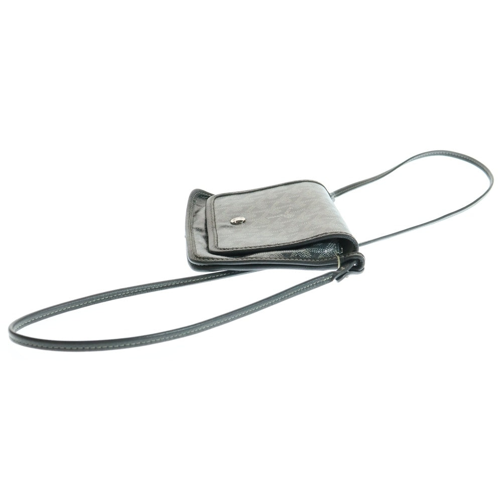 GOYARD(ゴヤール) プリュメ PVCレザーポーチウォレット ショルダーバッグ グレー