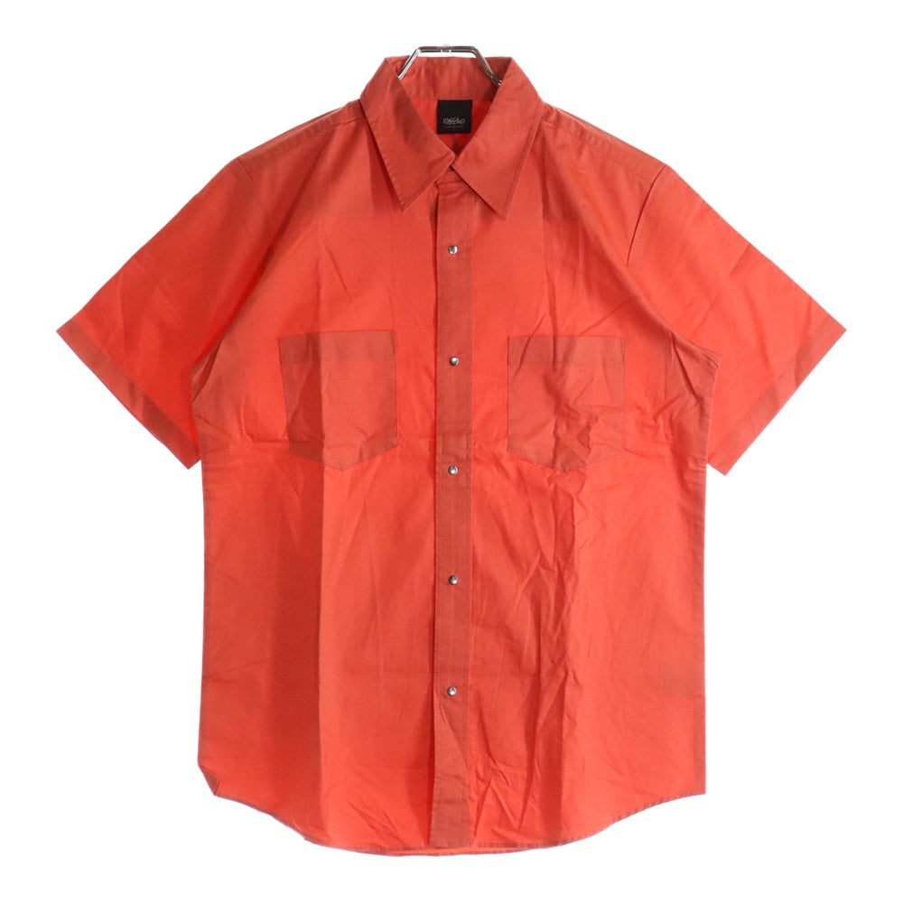 NO BRAND(ノーブランド) mossimo ボタンシャツ 半袖シャツ 胸ポケット オレンジ 2456-305