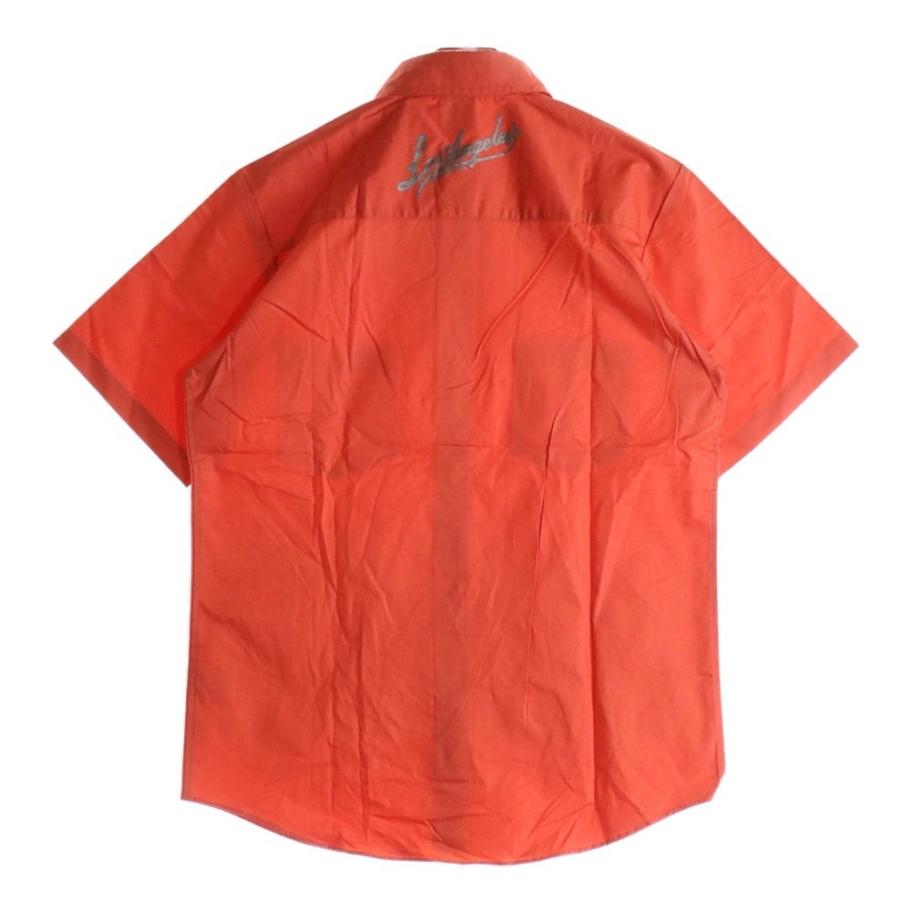 NO BRAND(ノーブランド) mossimo ボタンシャツ 半袖シャツ 胸ポケット オレンジ 2456-305