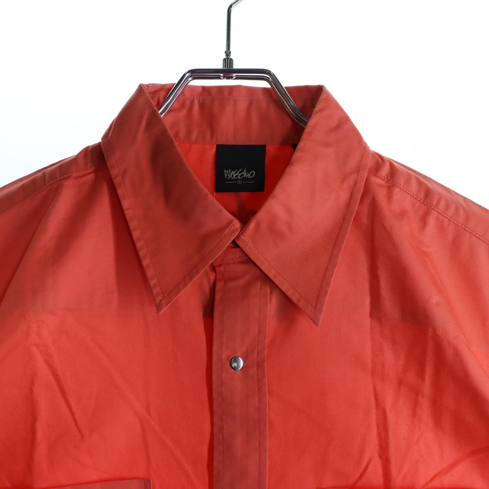 NO BRAND(ノーブランド) mossimo ボタンシャツ 半袖シャツ 胸ポケット オレンジ 2456-305