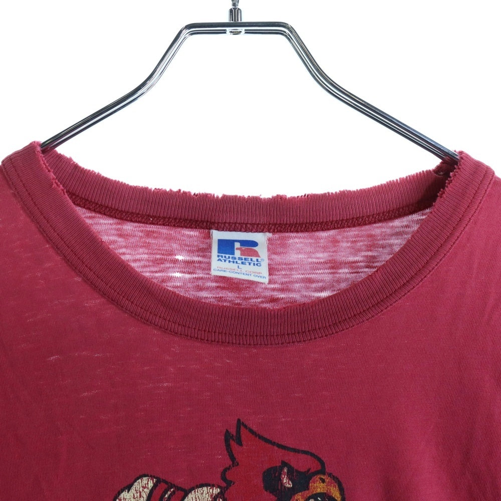 VINTAGE(ヴィンテージ) 00s RUSSELATHLETIC LOUISVILLE TEE ラッセルアスレチックス ルイビル カレッジ Tシャツ クルーネック 半袖カットソー レッド