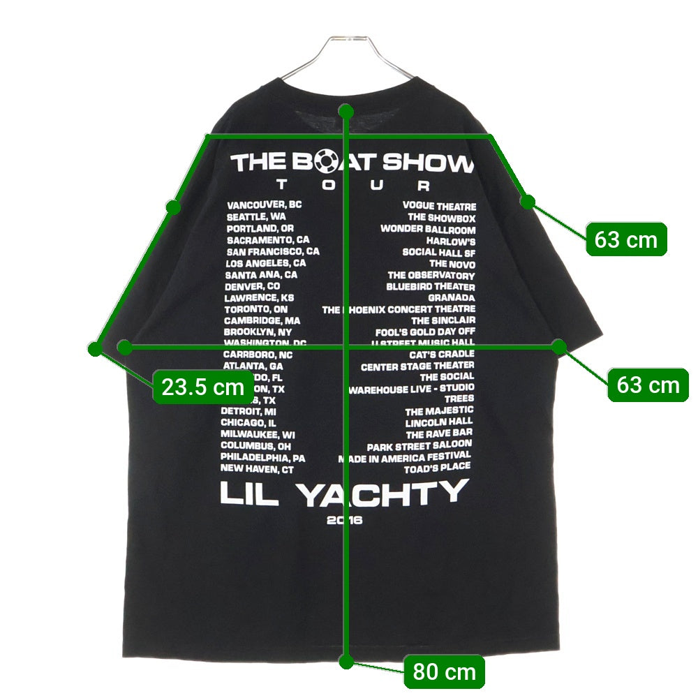 VINTAGE(ヴィンテージ) LIL YACHTY 2016 TOUR THE BOAT SHOW Tシャツ 半袖カットソー クルーネック リルヨッティ ブラック