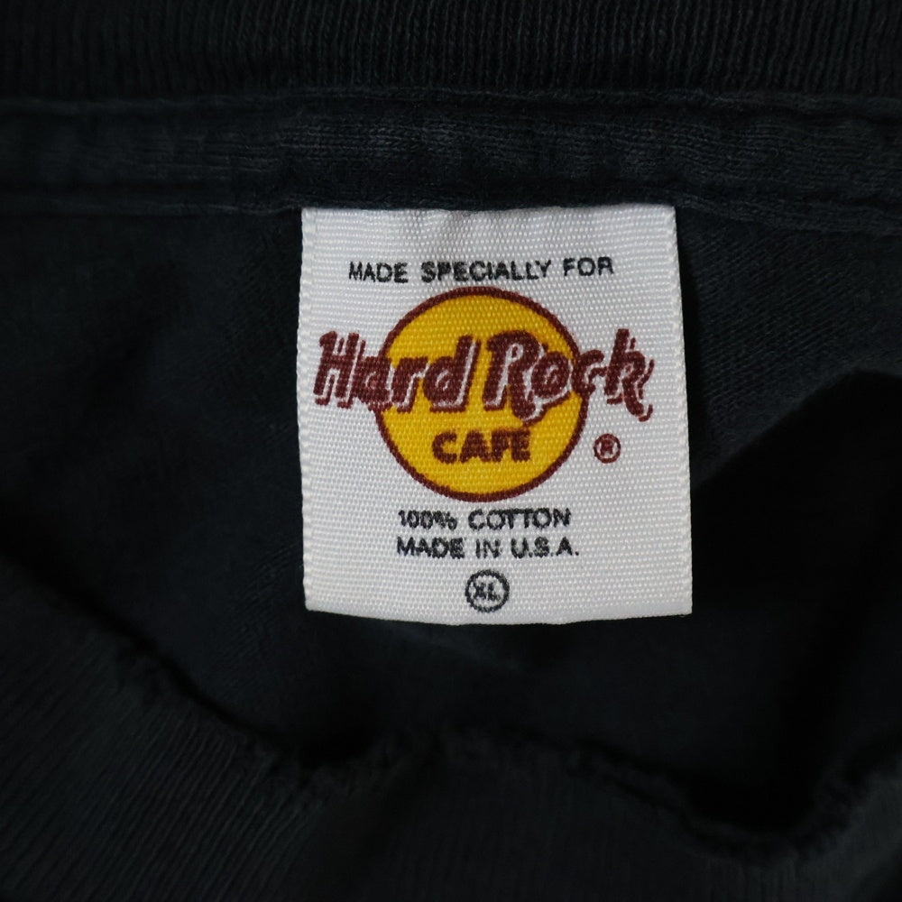 VINTAGE(ヴィンテージ) 90s HARD ROCK CAFE LASVEGAS ハードロックカフェ ラスベガス トランプ 半袖カットソー Tシャツ クルーネック ブラック