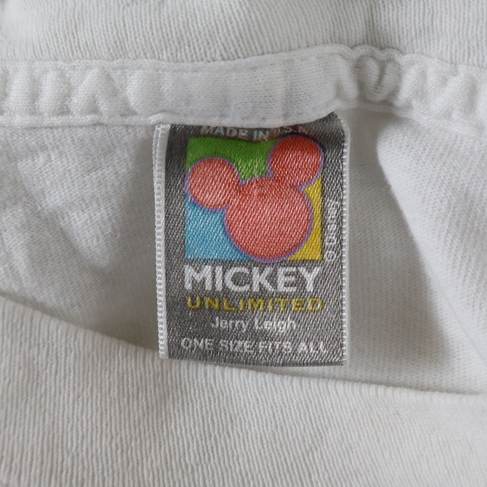 VINTAGE(ヴィンテージ) 90s Disney mickey ディズニー シルクスクリーンプリント ワンサイズ 半袖カットソー クルーネック Tシャツ ホワイト
