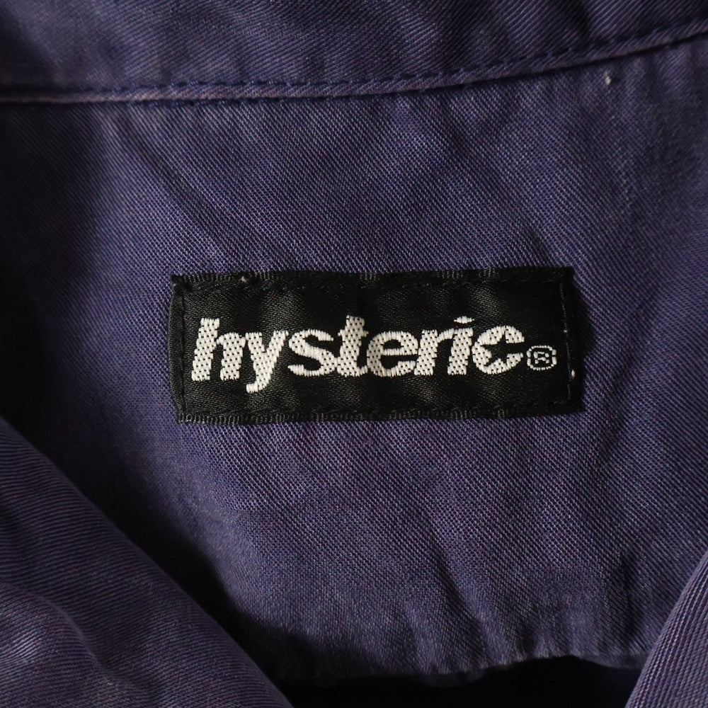 HYSTERIC GLAMOUR(ヒステリックグラマー) 開襟シャツ オープンカラーシャツ 半袖シャツ 刺繍 パープル 2AH-0780
