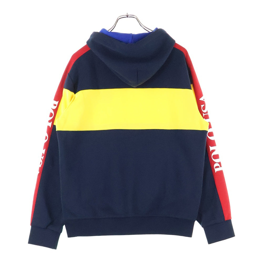 POLO RALPH LAUREN(ポロラルフローレン) 刺繍ロゴ プルオーバーパーカー ネイビー/イエロー