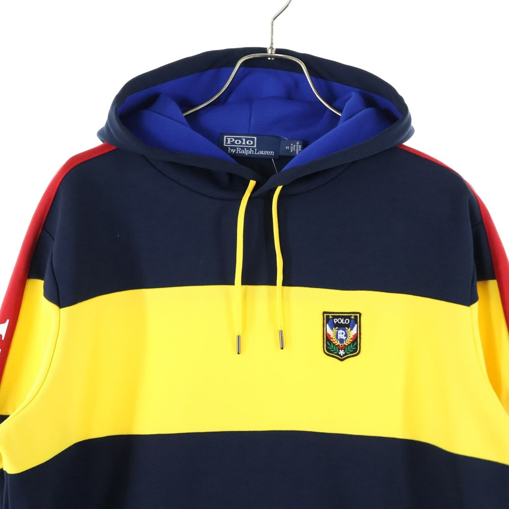 POLO RALPH LAUREN(ポロラルフローレン) 刺繍ロゴ プルオーバーパーカー ネイビー/イエロー
