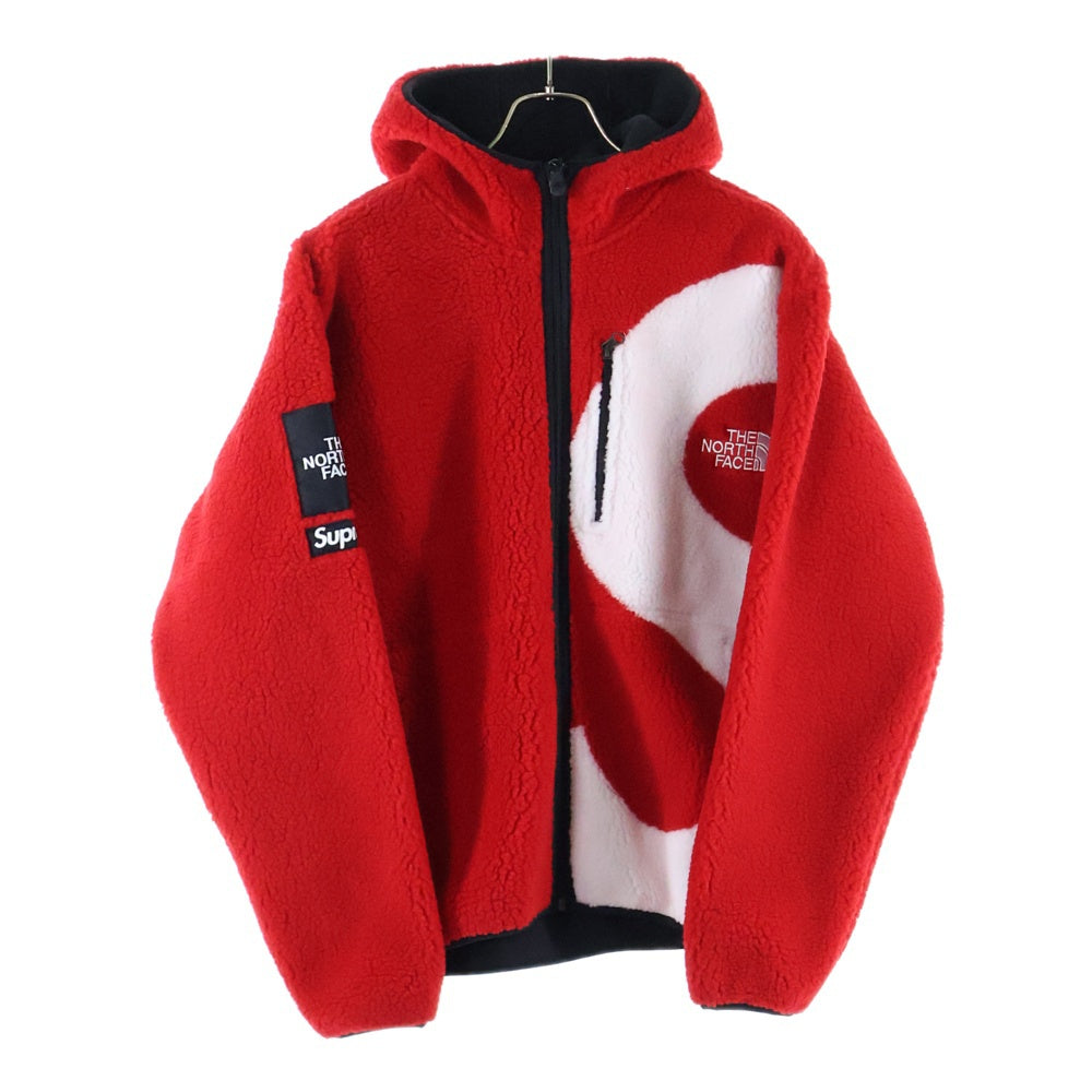 SUPREME(シュプリーム) 20AW ×THE NORTH FACE S Logo Hooded Fleece Jacket Sロゴフーデッドジップアップフリースジャケット レッド/ホワイト NT62004I