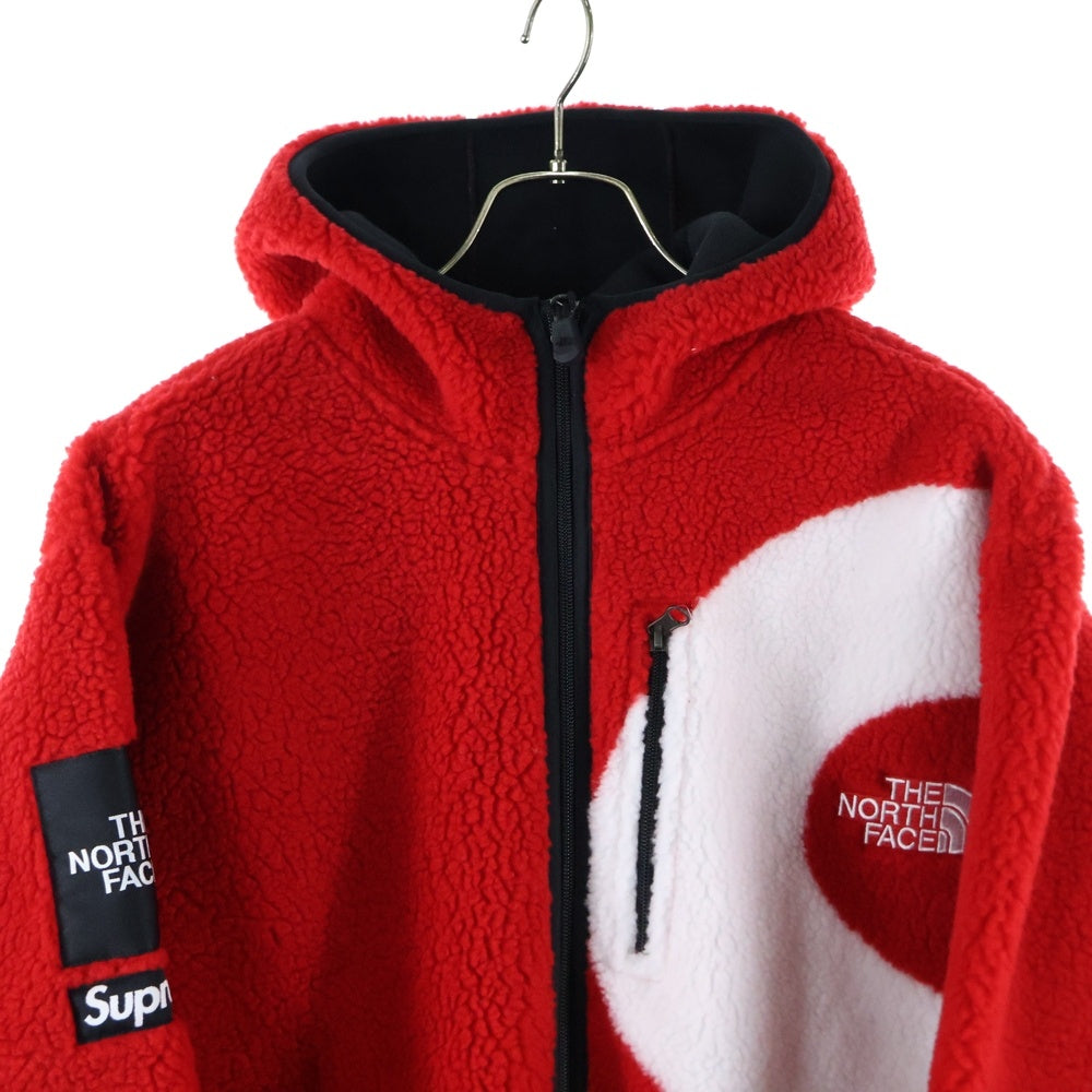 SUPREME(シュプリーム) 20AW ×THE NORTH FACE S Logo Hooded Fleece Jacket Sロゴフーデッドジップアップフリースジャケット レッド/ホワイト NT62004I