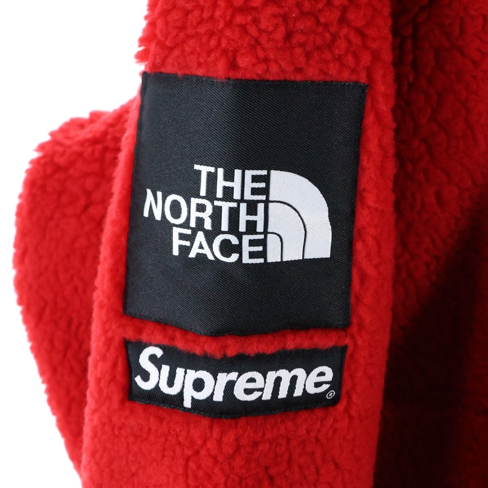 SUPREME(シュプリーム) 20AW ×THE NORTH FACE S Logo Hooded Fleece Jacket Sロゴフーデッドジップアップフリースジャケット レッド/ホワイト NT62004I