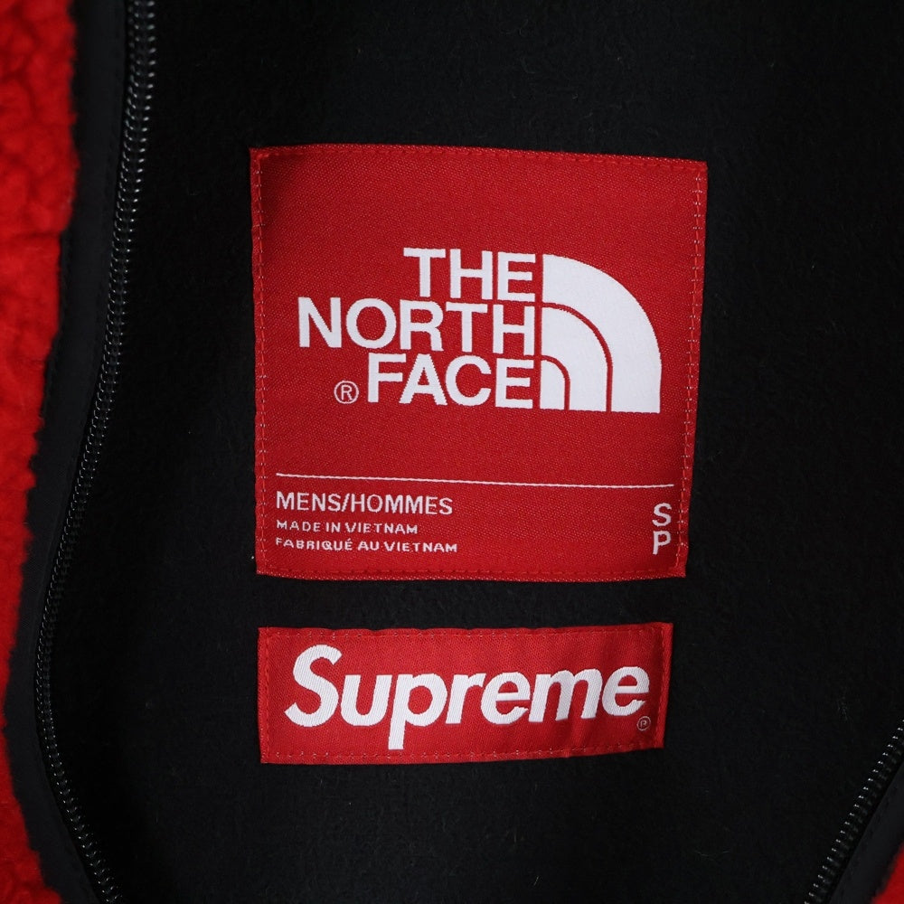 SUPREME(シュプリーム) 20AW ×THE NORTH FACE S Logo Hooded Fleece Jacket Sロゴフーデッドジップアップフリースジャケット レッド/ホワイト NT62004I
