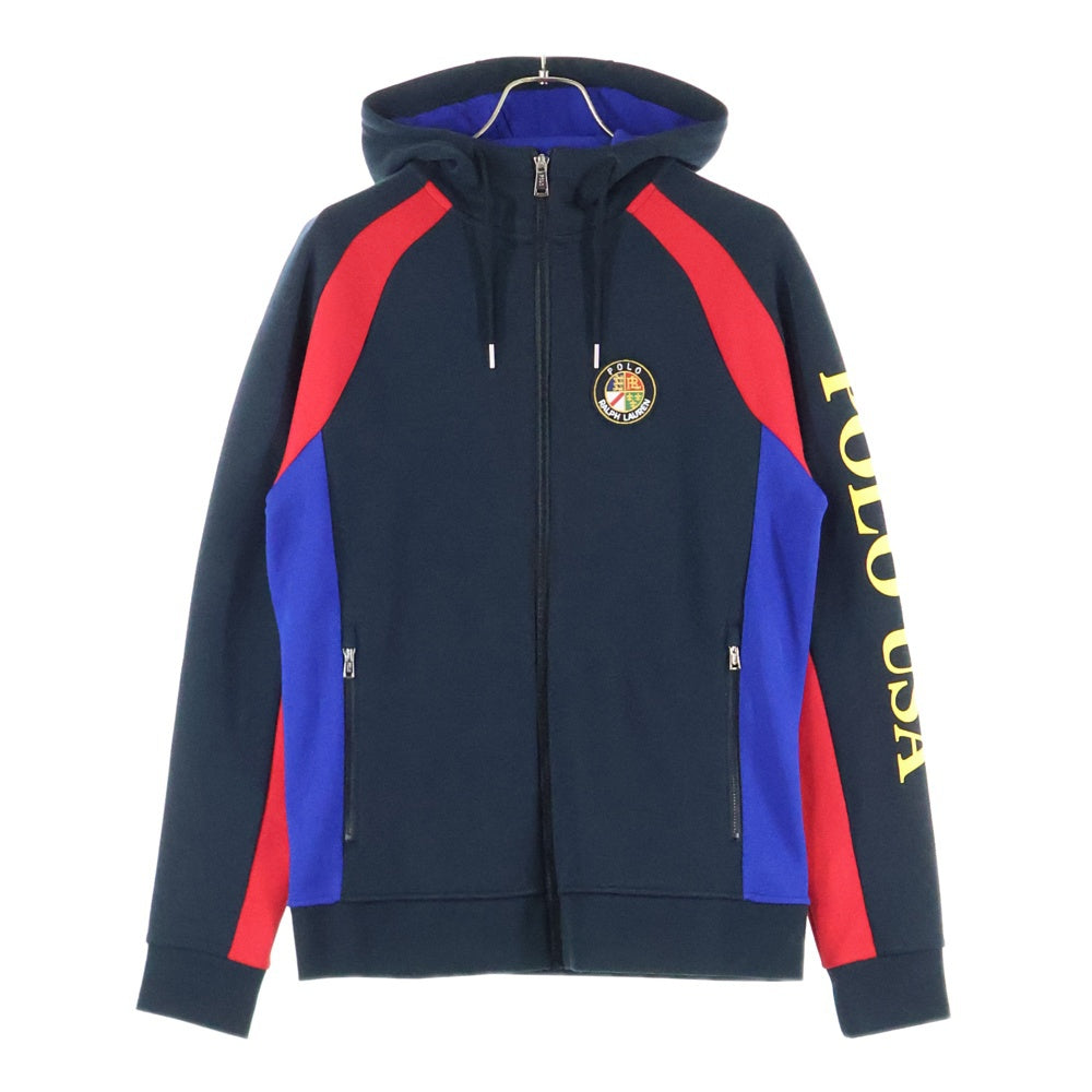 POLO RALPH LAUREN(ポロラルフローレン) 刺繍ロゴ ジップアップ ジャケット ネイビー/レッド