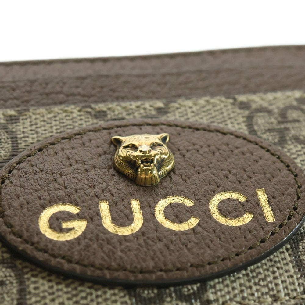 GUCCI(グッチ) タイガーヘッド GGスプリーム PVC カードケース ベージュ 597557