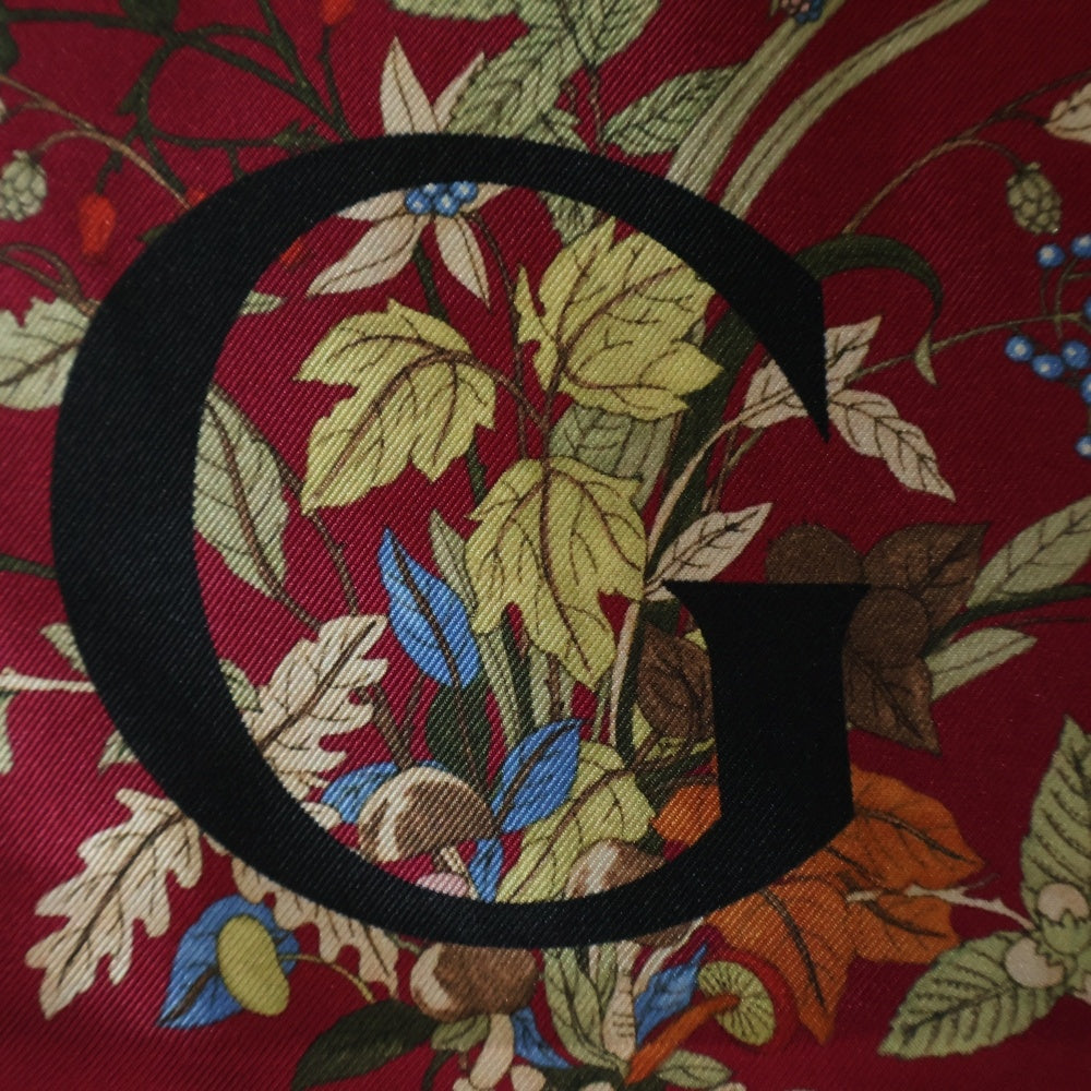 GUCCI(グッチ) 100周年記念 フラワー総柄 シルク ストール ボルドー 692228