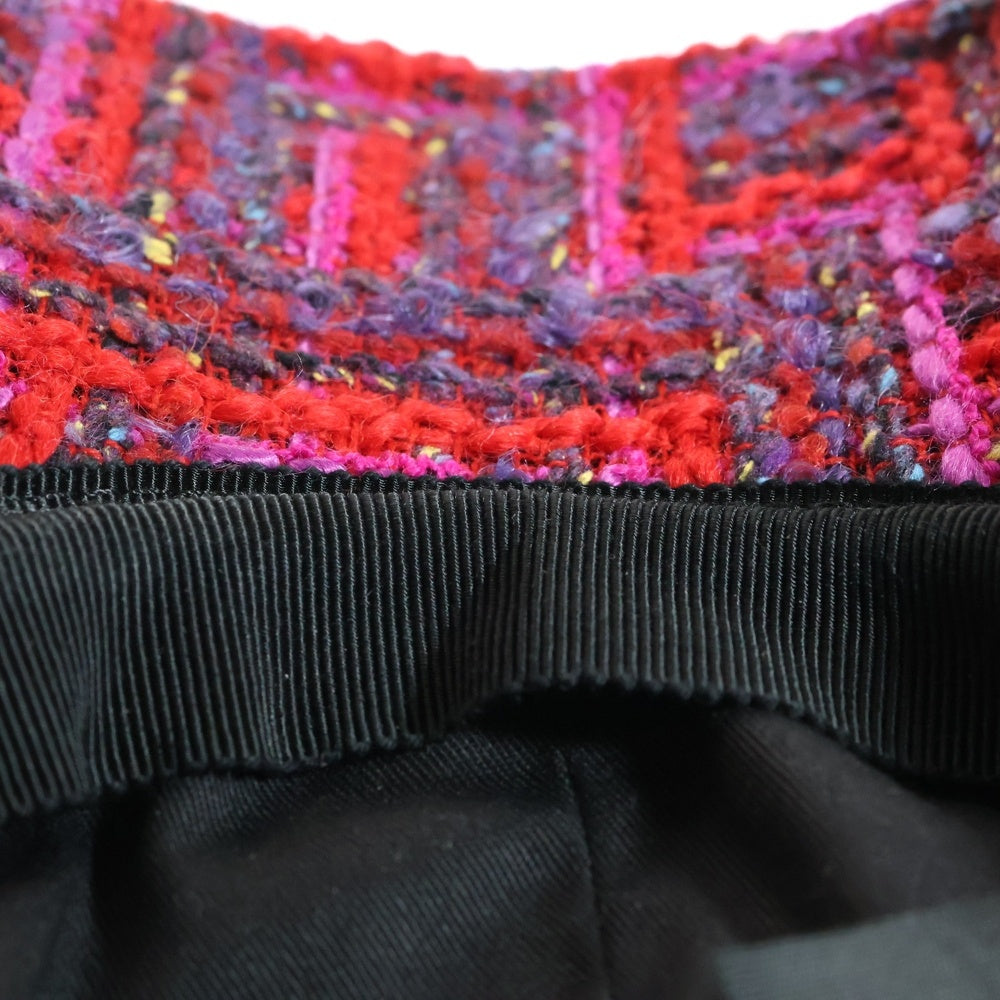 SAINT LAURENT PARIS(サンローランパリ) SLロゴ ツイード レディース ベースボールキャップ レッド 677545 3YI04