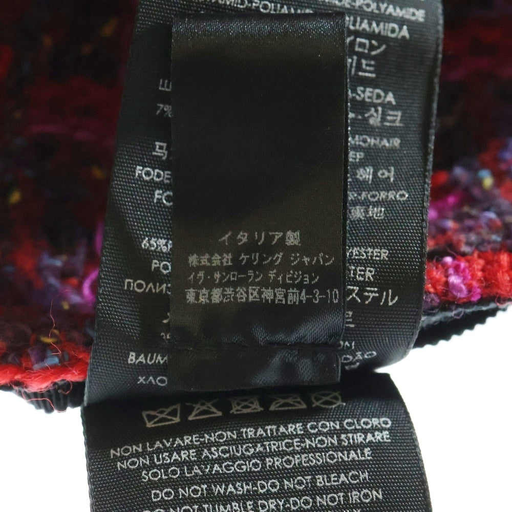 SAINT LAURENT PARIS(サンローランパリ) SLロゴ ツイード レディース ベースボールキャップ レッド 677545 3YI04