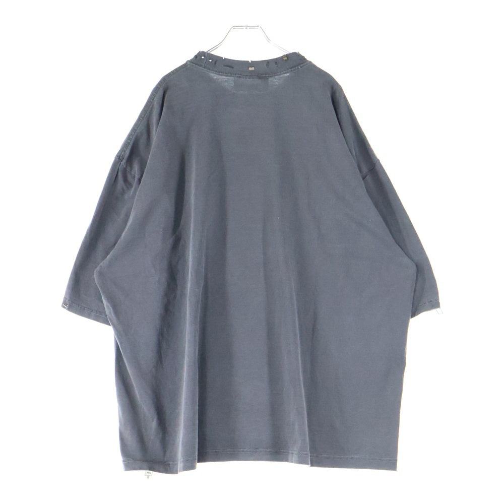 NO BRAND(ノーブランド) BODYSONG ピアッシングTシャツ 半袖カットソー コットン グレー