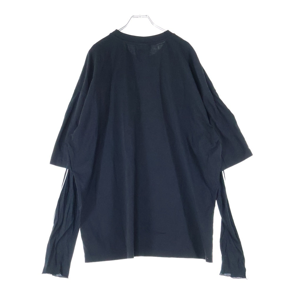 NO BRAND(ノーブランド) thom/krom レイヤードTシャツ 長袖カットソー クルーネック ブラック M TS 766