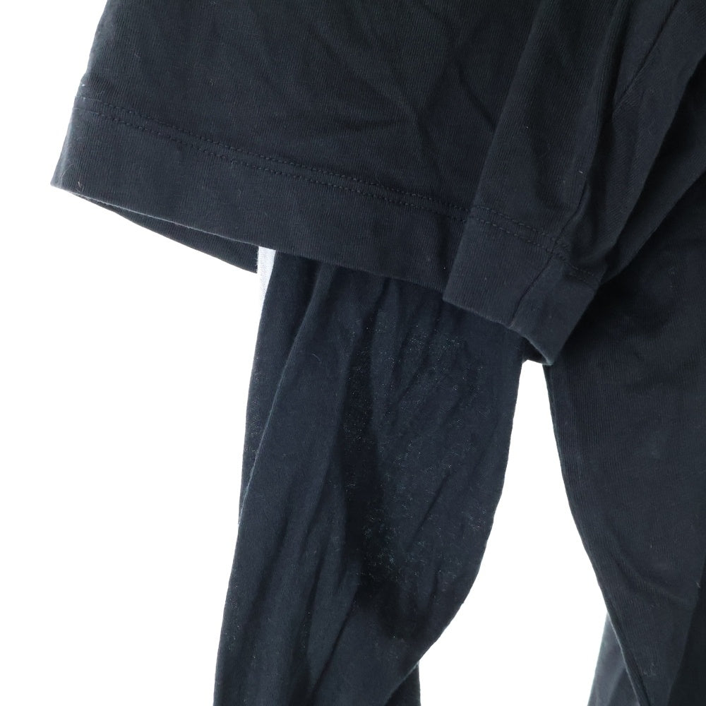 NO BRAND(ノーブランド) thom/krom レイヤードTシャツ 長袖カットソー クルーネック ブラック M TS 766