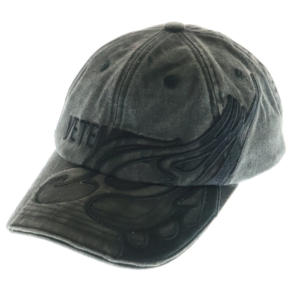 VETEMENTS(ヴェトモン) BLACKOUT FLAME LOGO CAP ブラックアウト フレイム ロゴ キャップ ブラック UE64CA110B