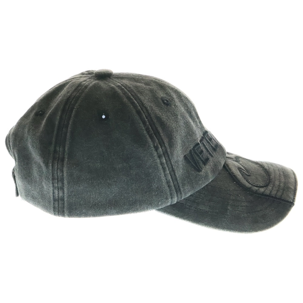 VETEMENTS(ヴェトモン) BLACKOUT FLAME LOGO CAP ブラックアウト フレイム ロゴ キャップ ブラック UE64CA110B