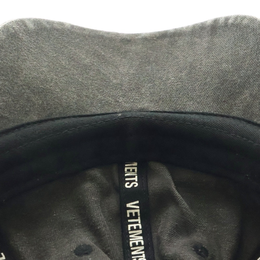 VETEMENTS(ヴェトモン) BLACKOUT FLAME LOGO CAP ブラックアウト フレイム ロゴ キャップ ブラック UE64CA110B